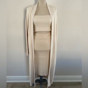 Zara worn once cream knit 3 pc set